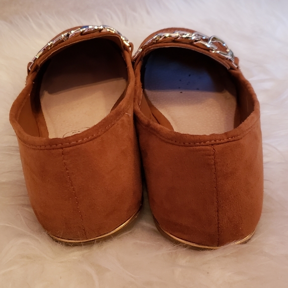 Primark Faux Suede Flats Metal Buckle Brown - Picture 4 of 4